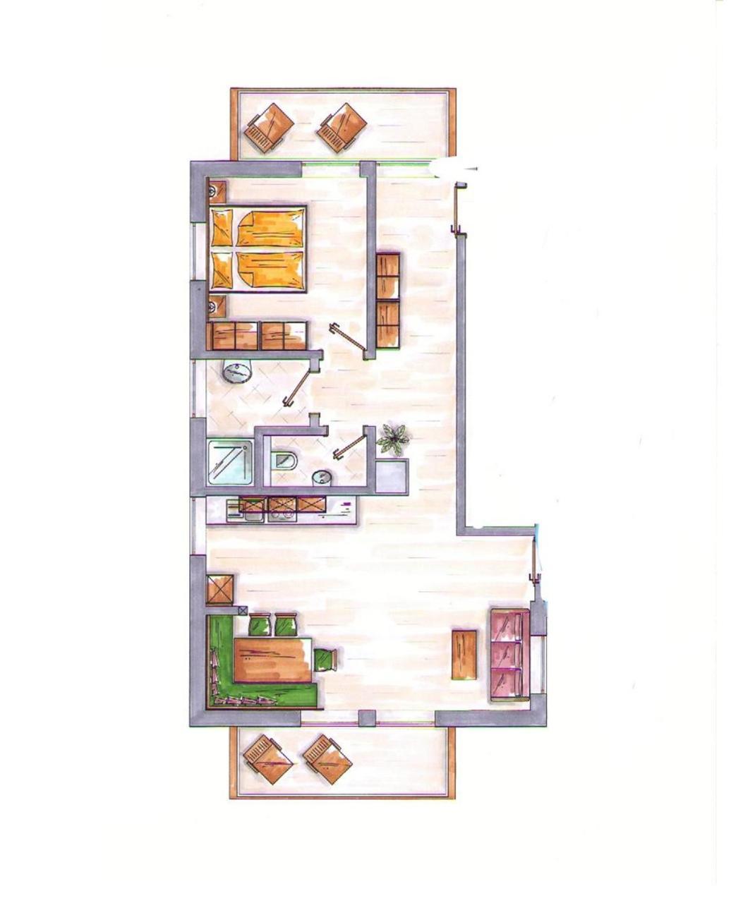 Oeko-Appartements Fallhaus 포르슈타우 객실 사진